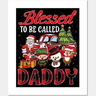 Blessed To Be Called Daddy Christmas Buffalo Plaid Truck Posters and Art